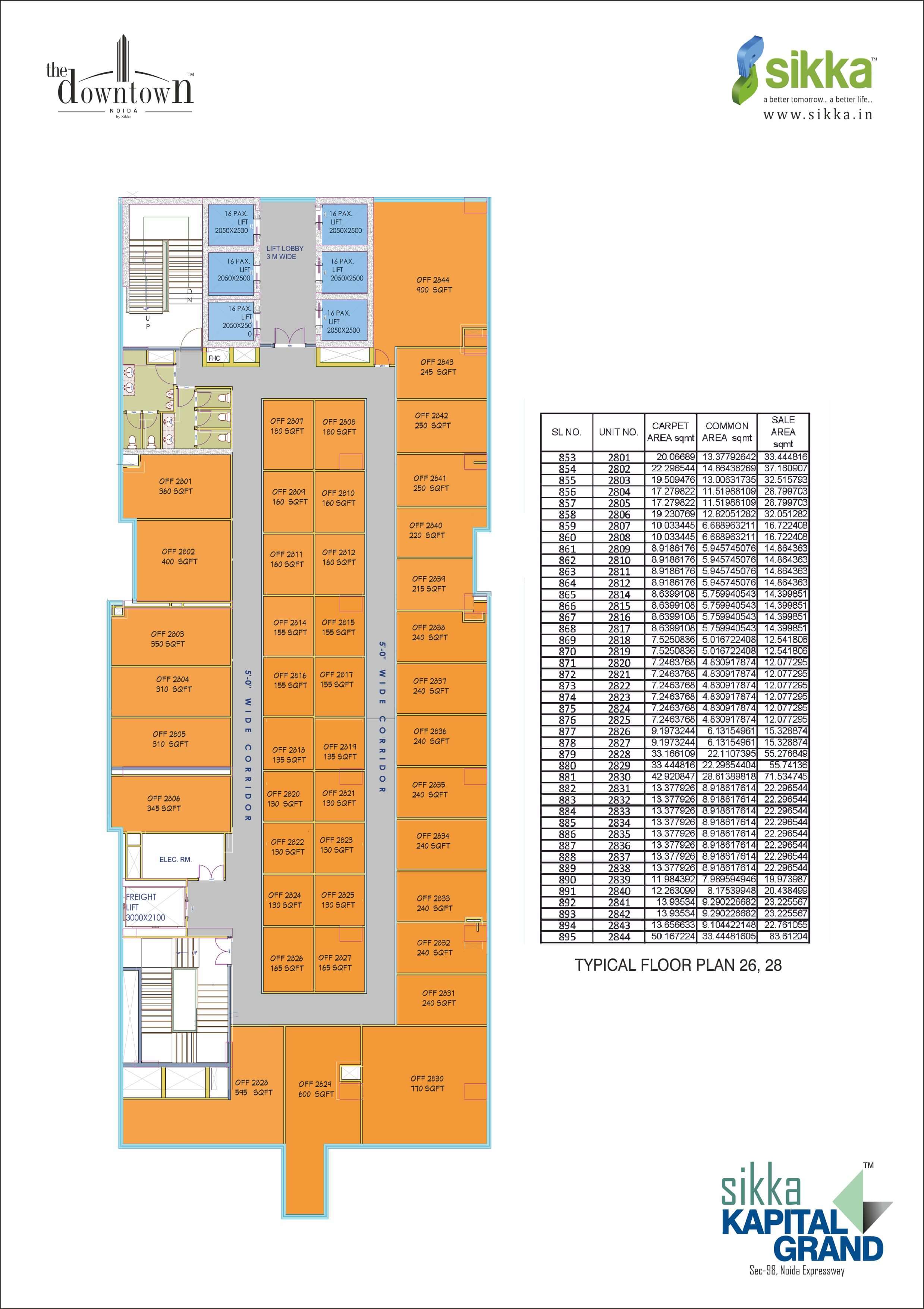 Kapital Grand Typical Floor Plan - 27, 28