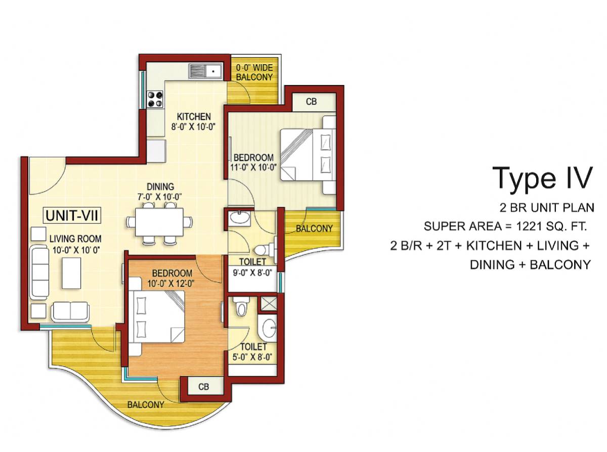 Karmic Greens 2BHK Floor Plan
